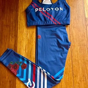 Peloton PopActive Rose Bra/Leggings Set M